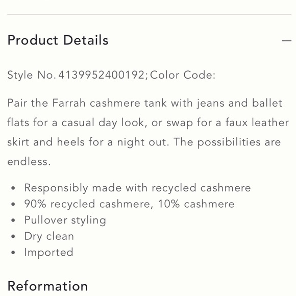 NWT Reformation black sleeveless cashmere mock neck sweater - Picture 5 of 5